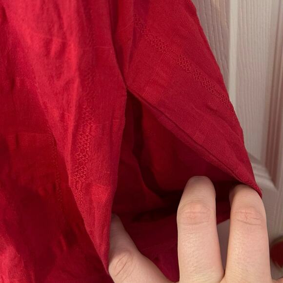 Simple Suzanne Betro Red Wrap Maxi Dress Size 3X Cotton Casual Beach Vacation - Picture 7 of 11